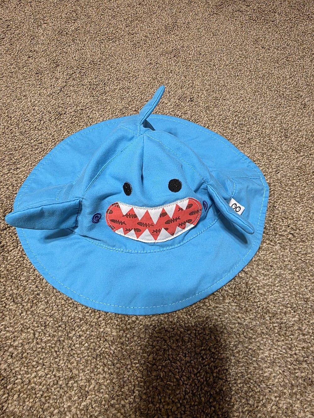 💓 3/$15 Zoochini Shark Summer Hat 6-12 Months UPF 50+